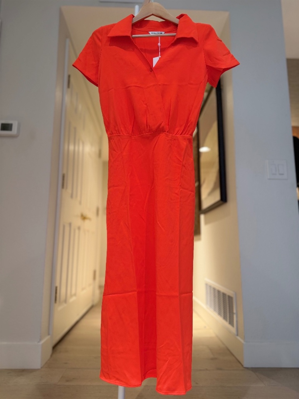 Amanda Uprichard Coral Collared Midi Dress NWT S